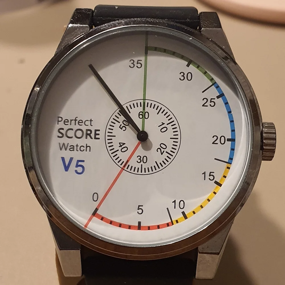 10/$20 Perfect Score Watch V5 Silver/White Silicone Unisex Watch